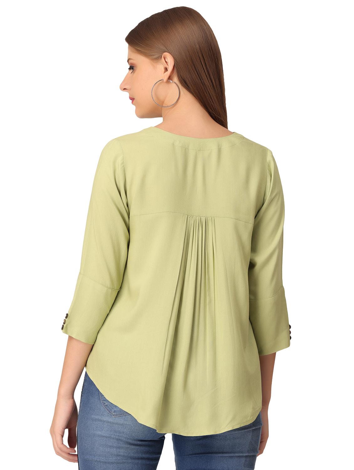 notch neck solid top - 18404003 -  Standard Image - 1