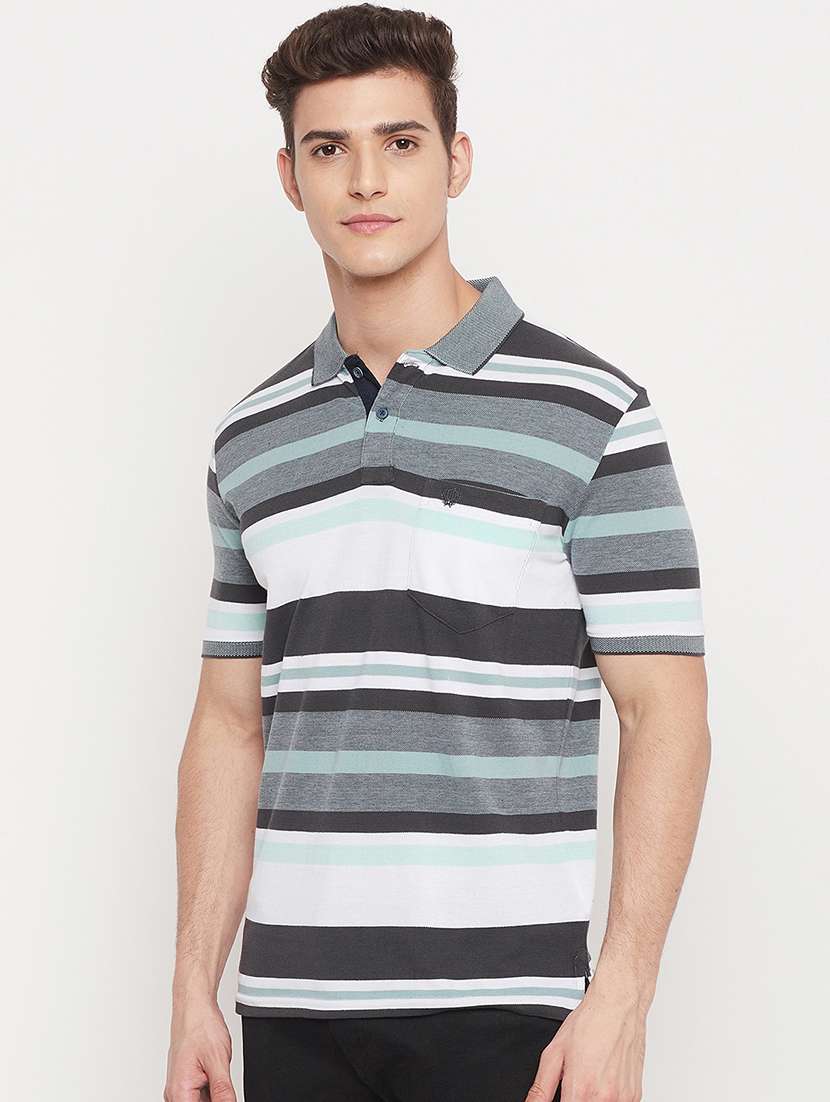 black striped polo t-shirt - 18404385 -  Standard Image - 1