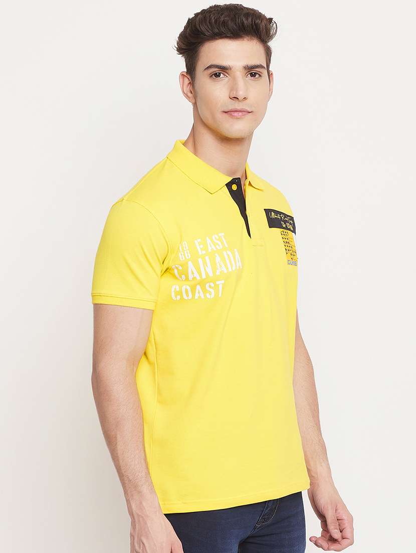 yellow printed polo t-shirt - 18404422 -  Standard Image - 1