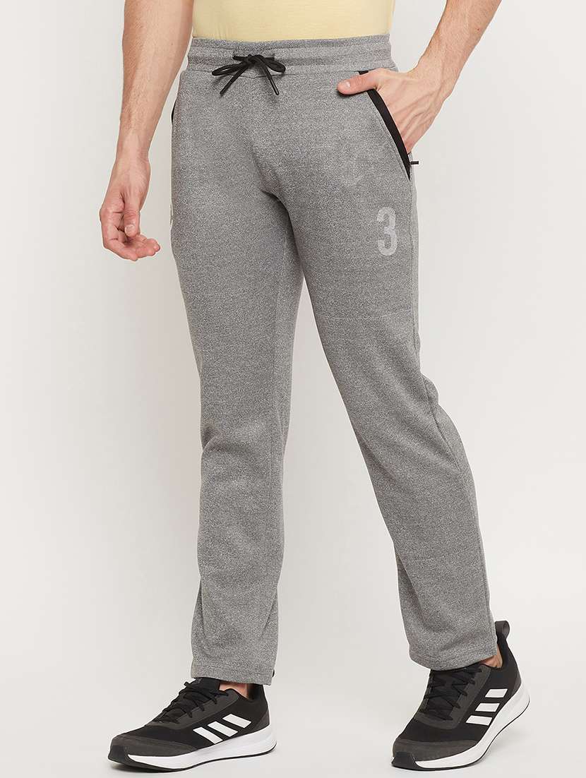 grey polyester solid full length track pant - 18404441 -  Standard Image - 1