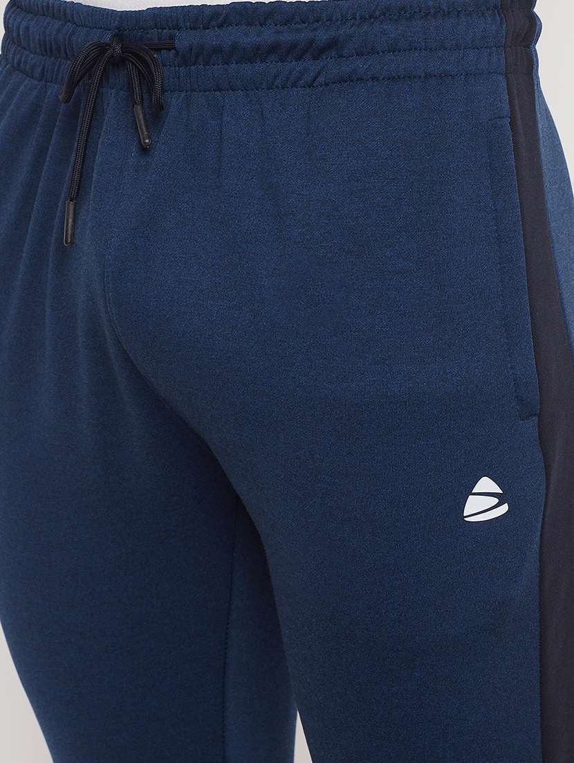 blue polyester solid full length track pant - 18404443 -  Standard Image - 4