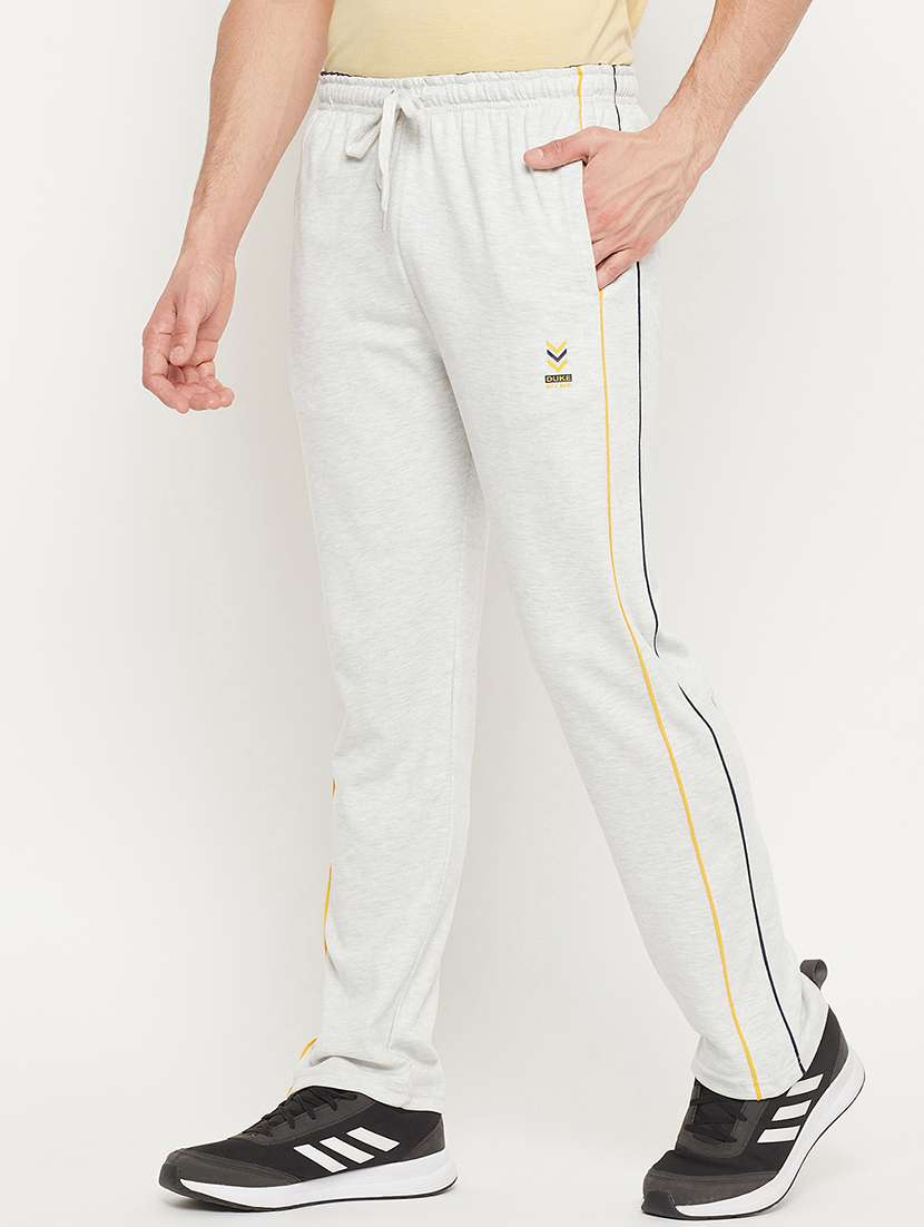 white solid full length track pant - 18404446 -  Standard Image - 1