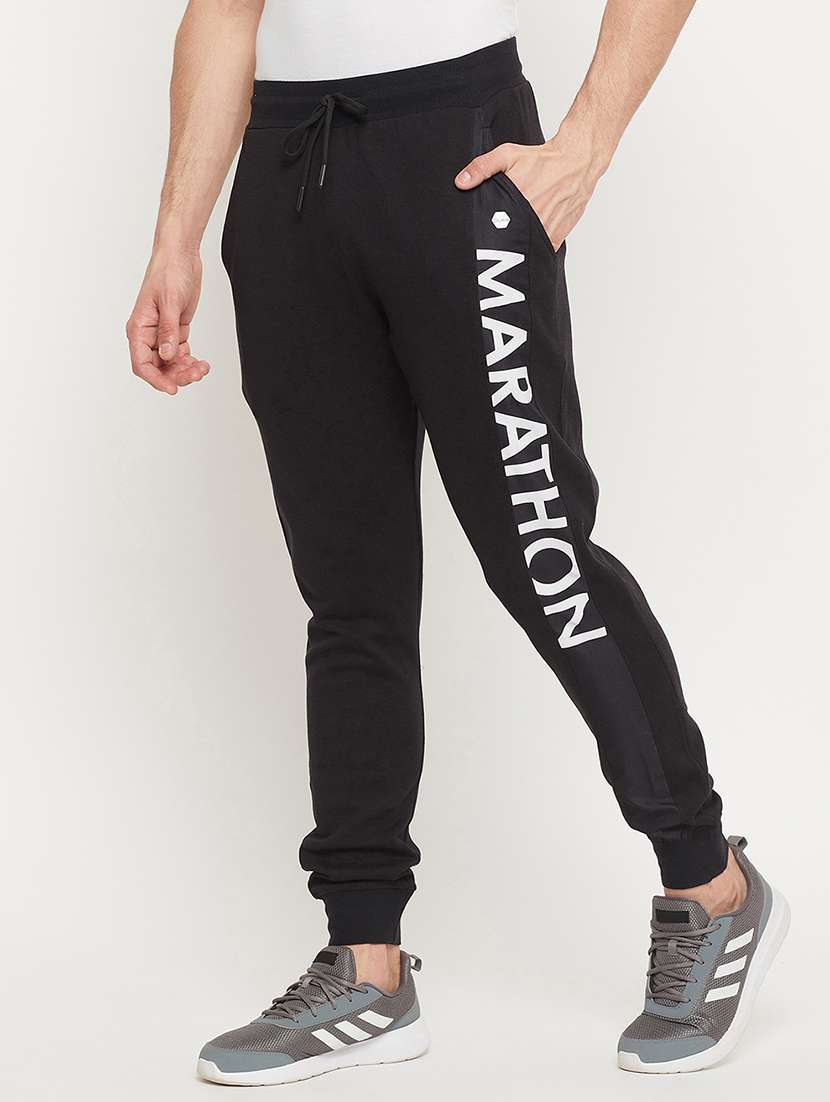 black printed joggers track pant - 18404451 -  Standard Image - 1
