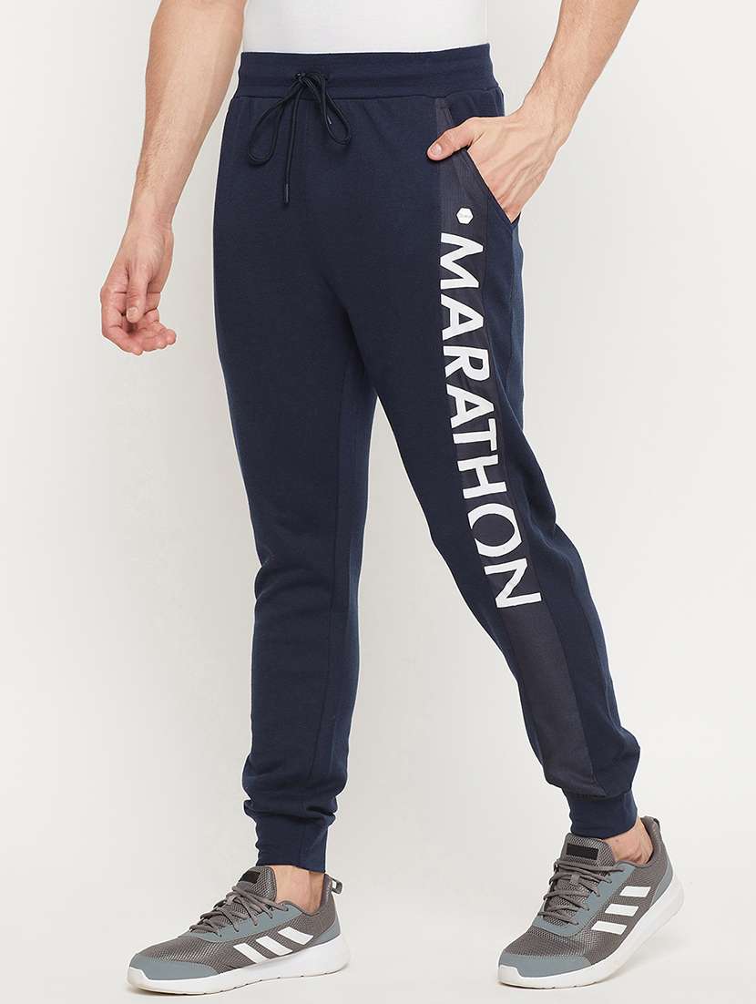 blue printed joggers track pant - 18404452 -  Standard Image - 1