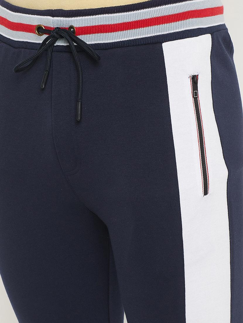 navy-blue printed full length track pant - 18404454 - Standard Image - 4