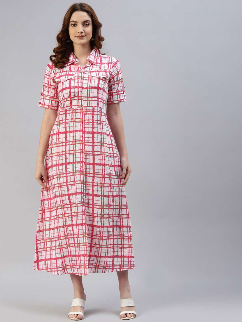 multi colored cotton aline ethnic dress