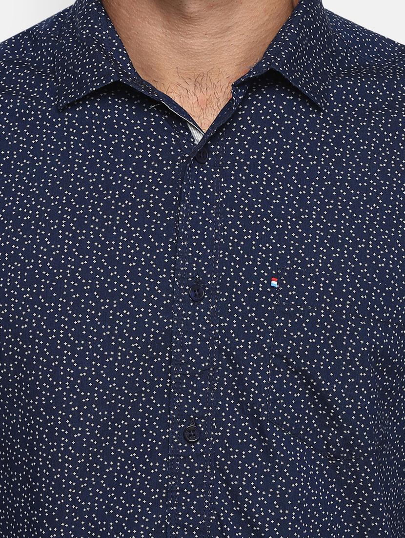 mens micro print casual shirt - 18405072 - Standard Image - 4