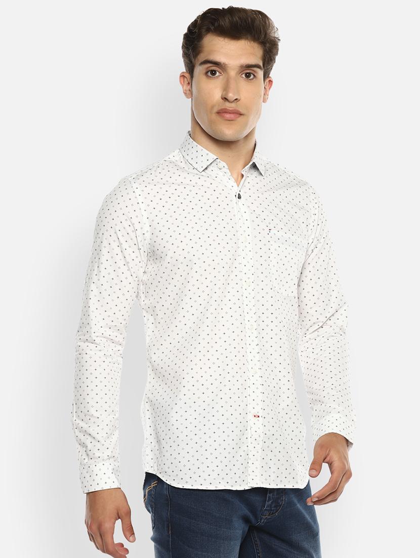 mens micro print casual shirt - 18405073 -  Standard Image - 1
