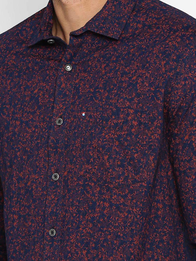 mens leaf print casual shirt - 18405075 - Standard Image - 4