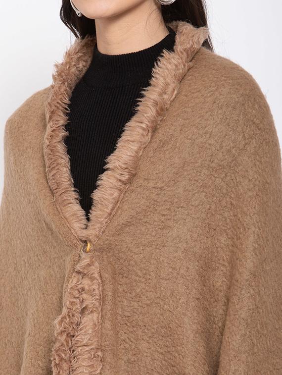 long sleeved woolen poncho - 18405112 - Standard Image - 4