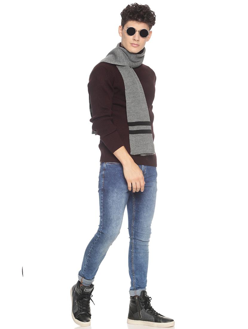grey striped muffler - 18405185 -  Standard Image - 1