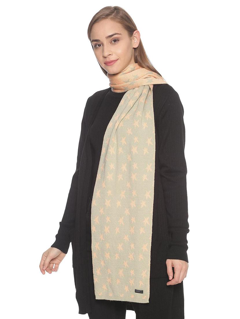 beige printed muffler - 18405236 - Standard Image - 1