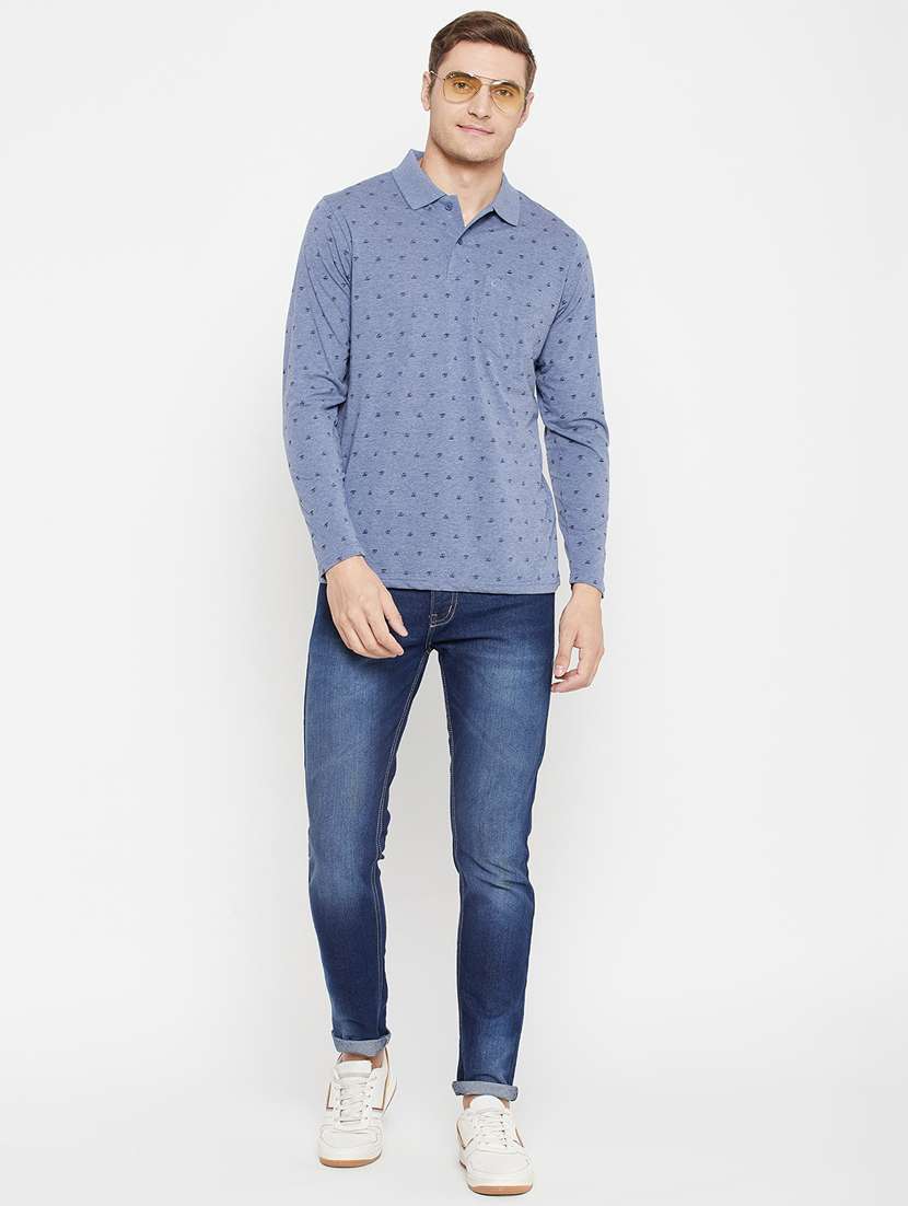 light blue printed polo t-shirt - 18405732 -  Standard Image - 4