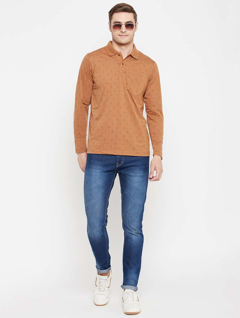 men bronze regular fit printed polo t-shirt - 18405734 -  Standard Image - 4