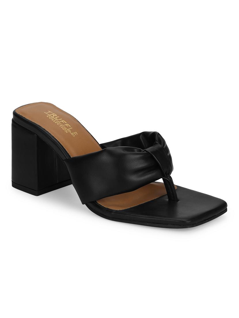 black pu mules sandals - 18405940 -  Zoom Image - 0