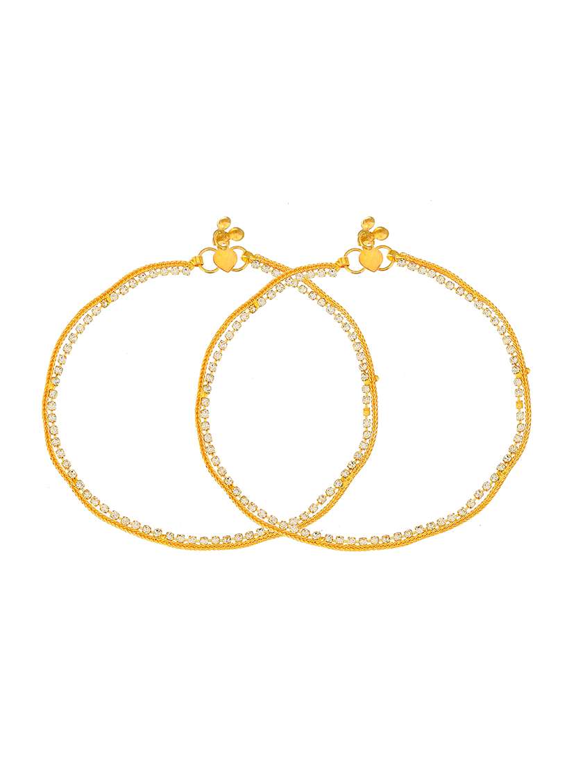 gold brass anklets and payal - 18406299 -  Standard Image - 1