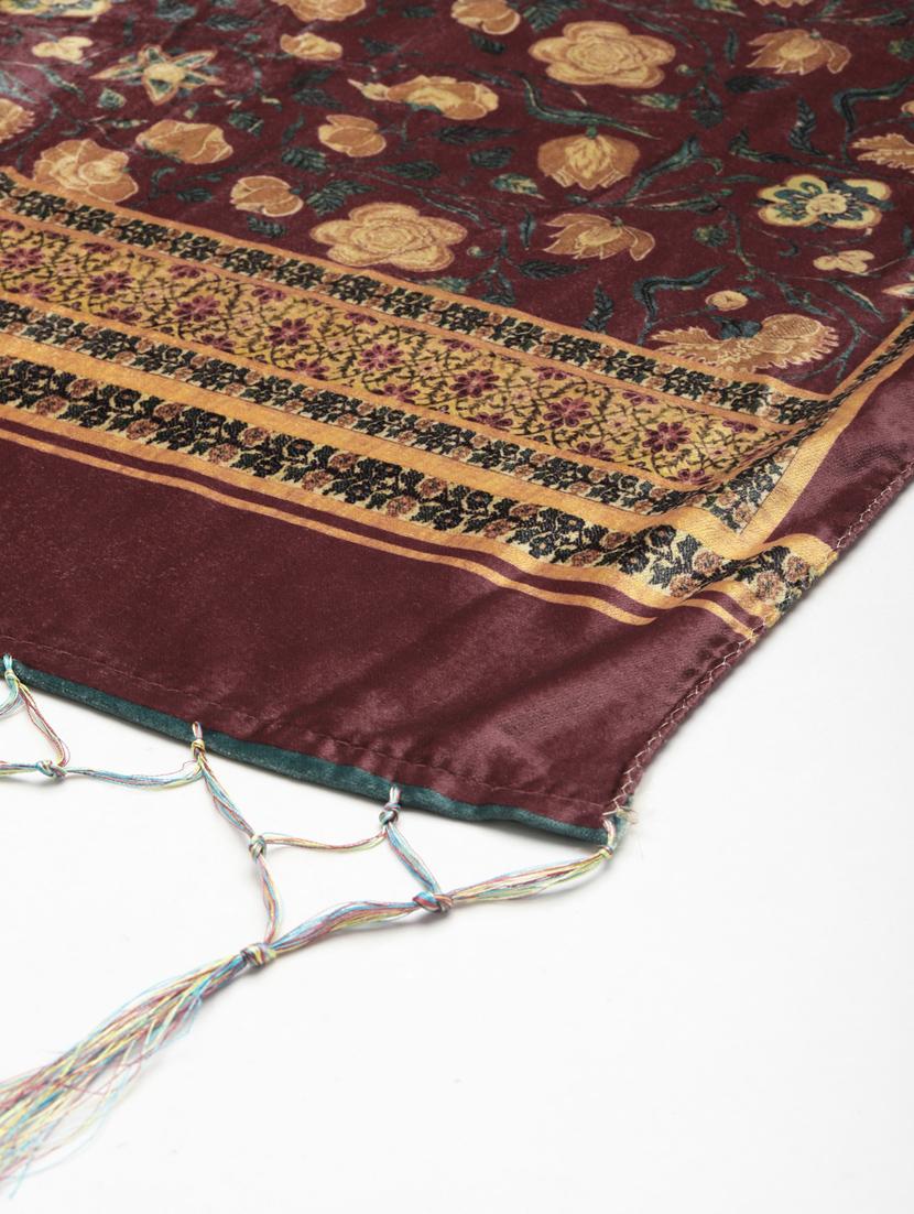 multi colored velvet dupatta - 18406358 - Standard Image - 1