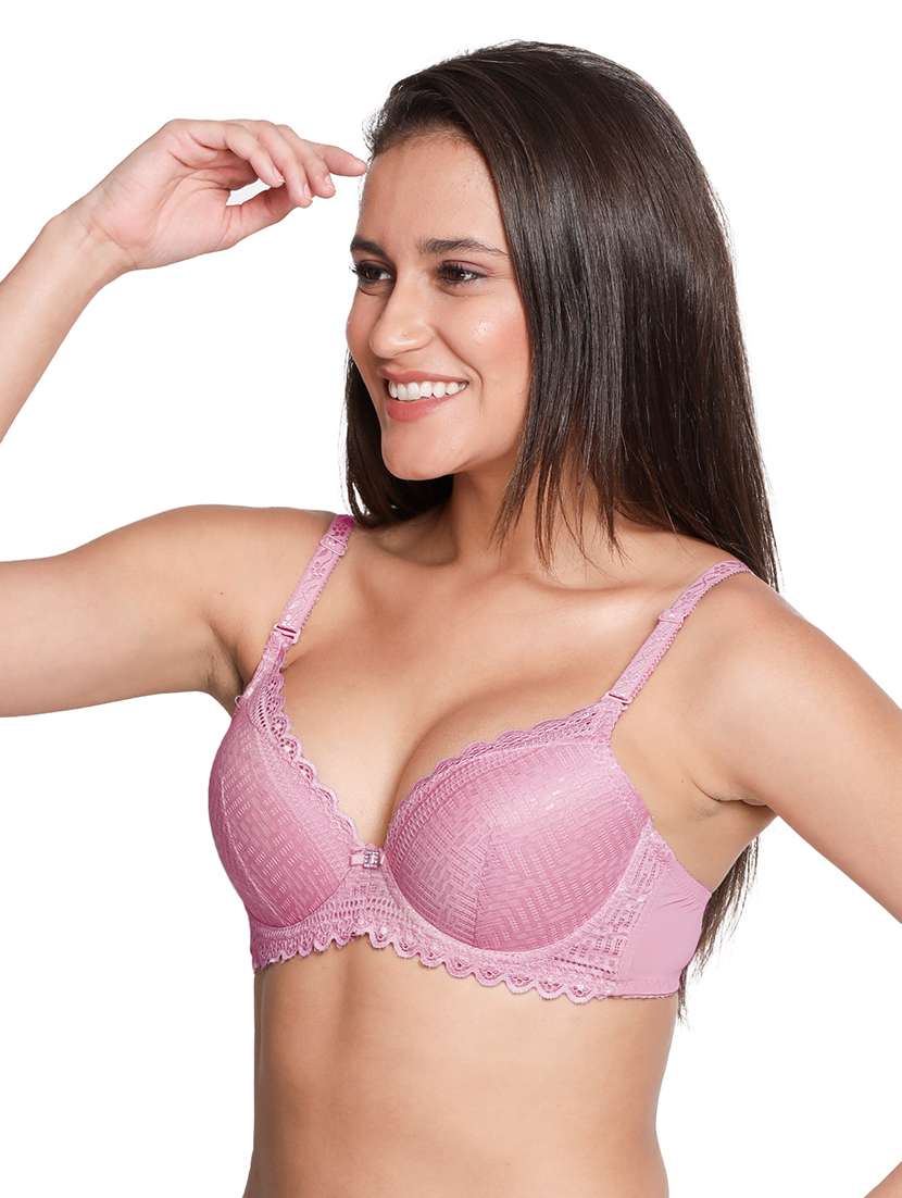 pink lace detail t-shirt bra - 18406428 -  Standard Image - 1