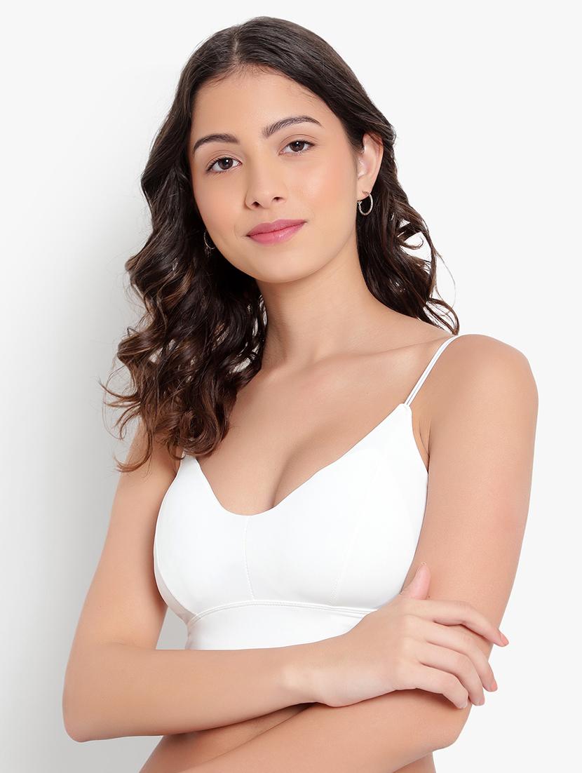 white solid bralette bra - 18406758 - Standard Image - 1