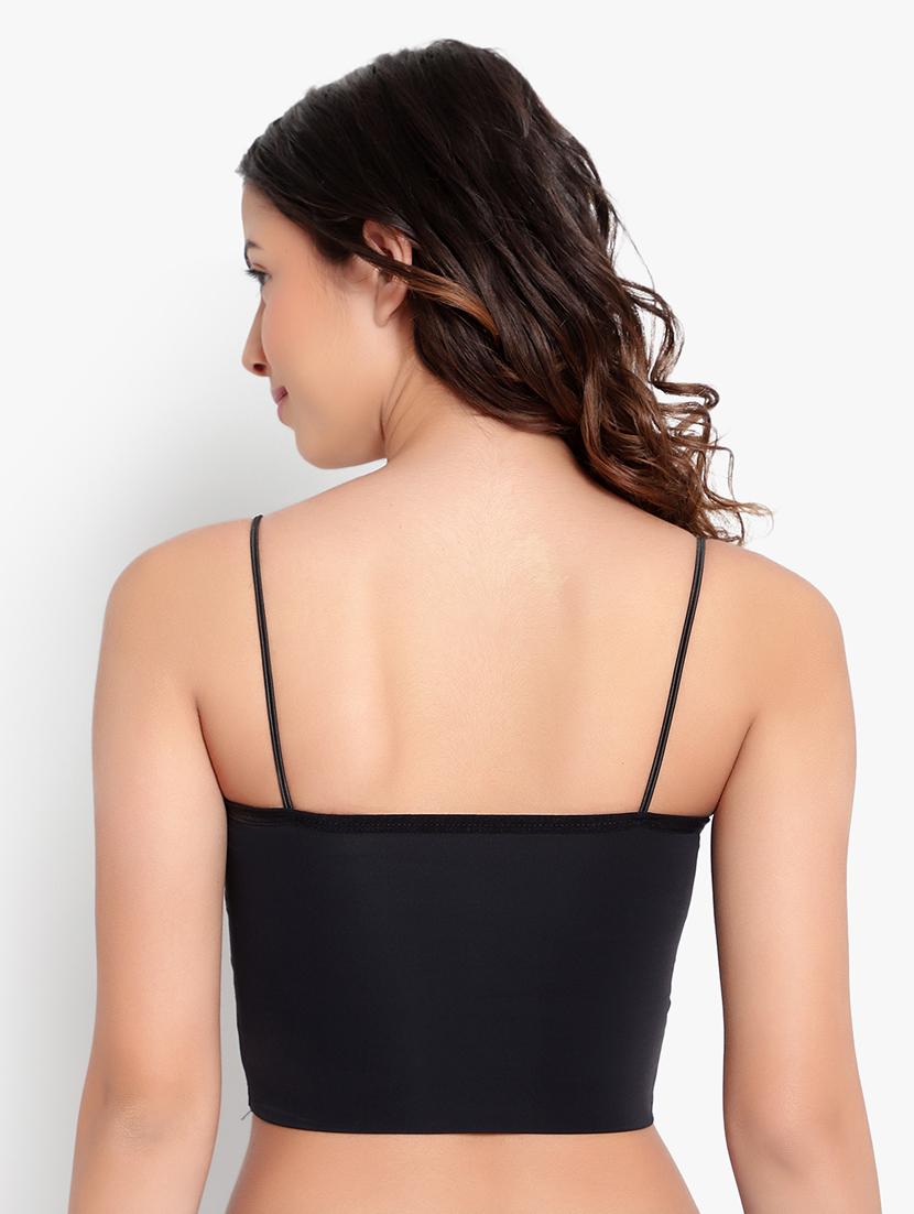 black solid bralette bra - 18406759 - Standard Image - 4