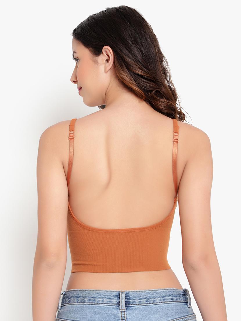 orange solid bralette bra - 18407003 - Standard Image - 4