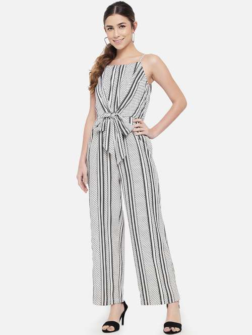 white striped full leg jumpsuit - 18407247 -  Standard Image - 0