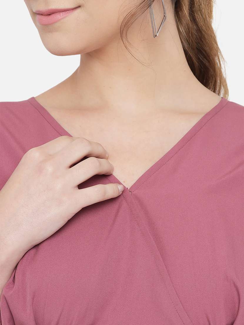 women's crop v neck top - 18407255 - Standard Image - 6