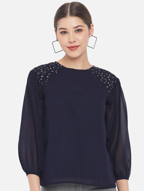women's straight round neck top - 18407265 -  Standard Image - 0