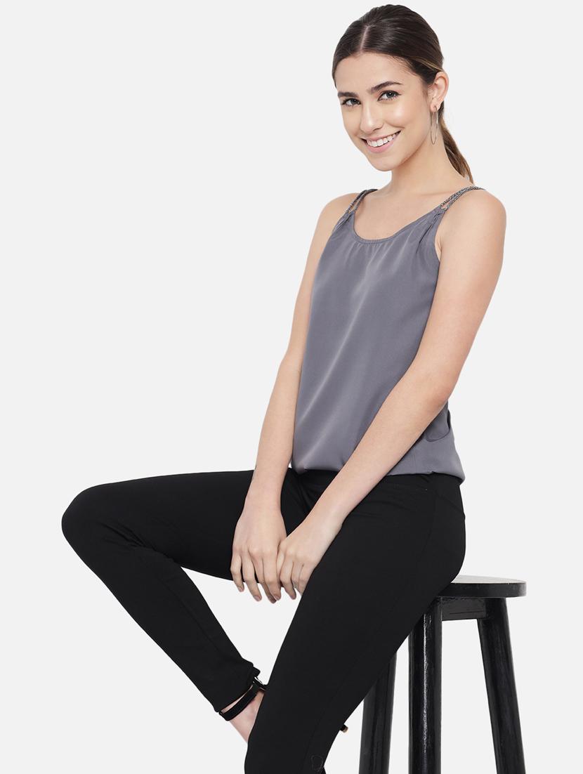 women's camisole round neck top - 18407273 - Standard Image - 4