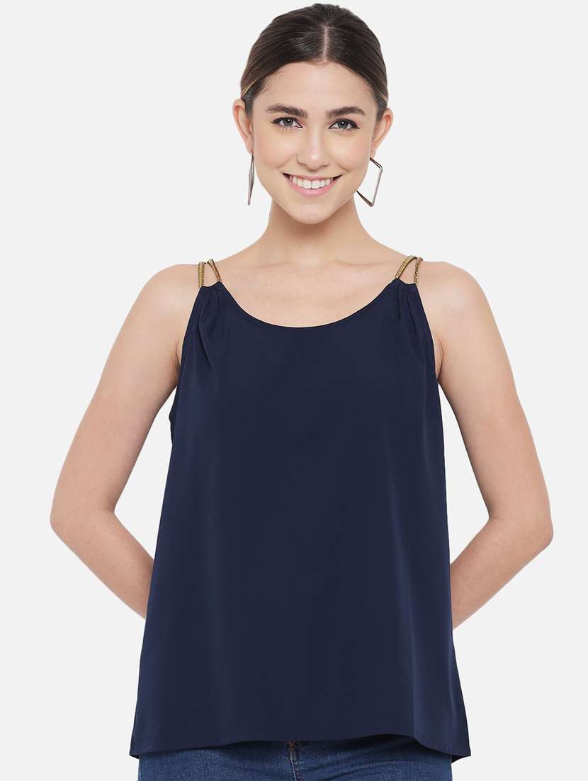 women's a line shoulder strap top