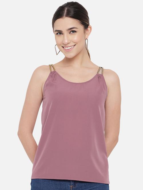 women solid shoulder strap top - 18407278 -  Standard Image - 0