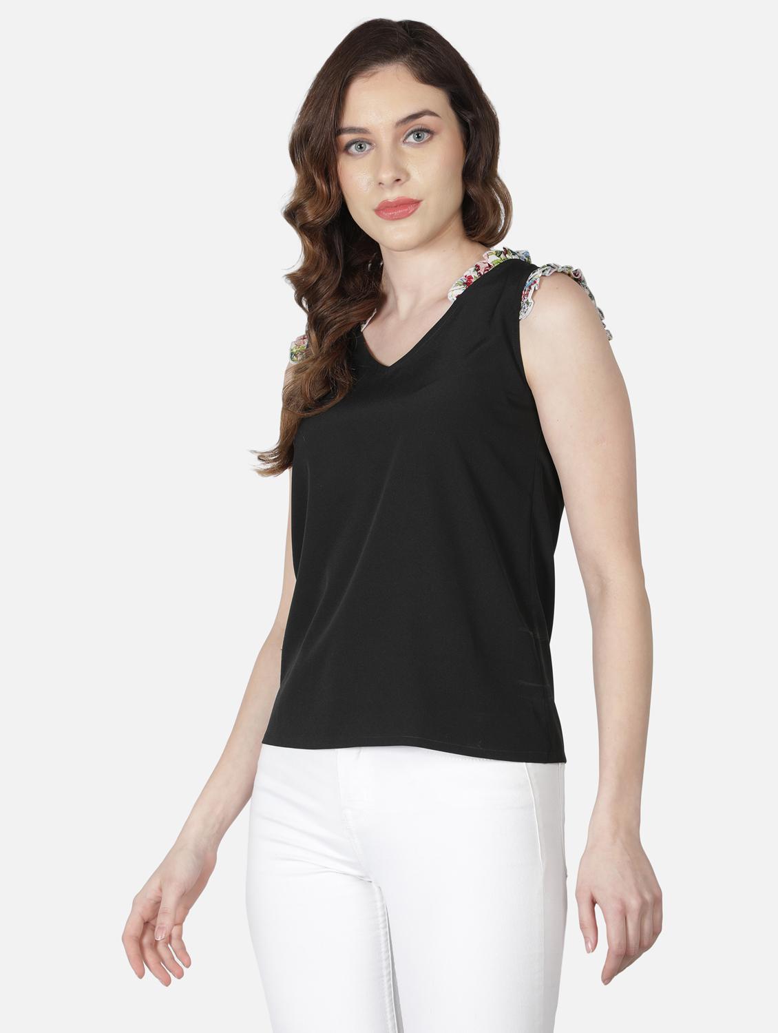 women's straight v neck top - 18407287 -  Standard Image - 1