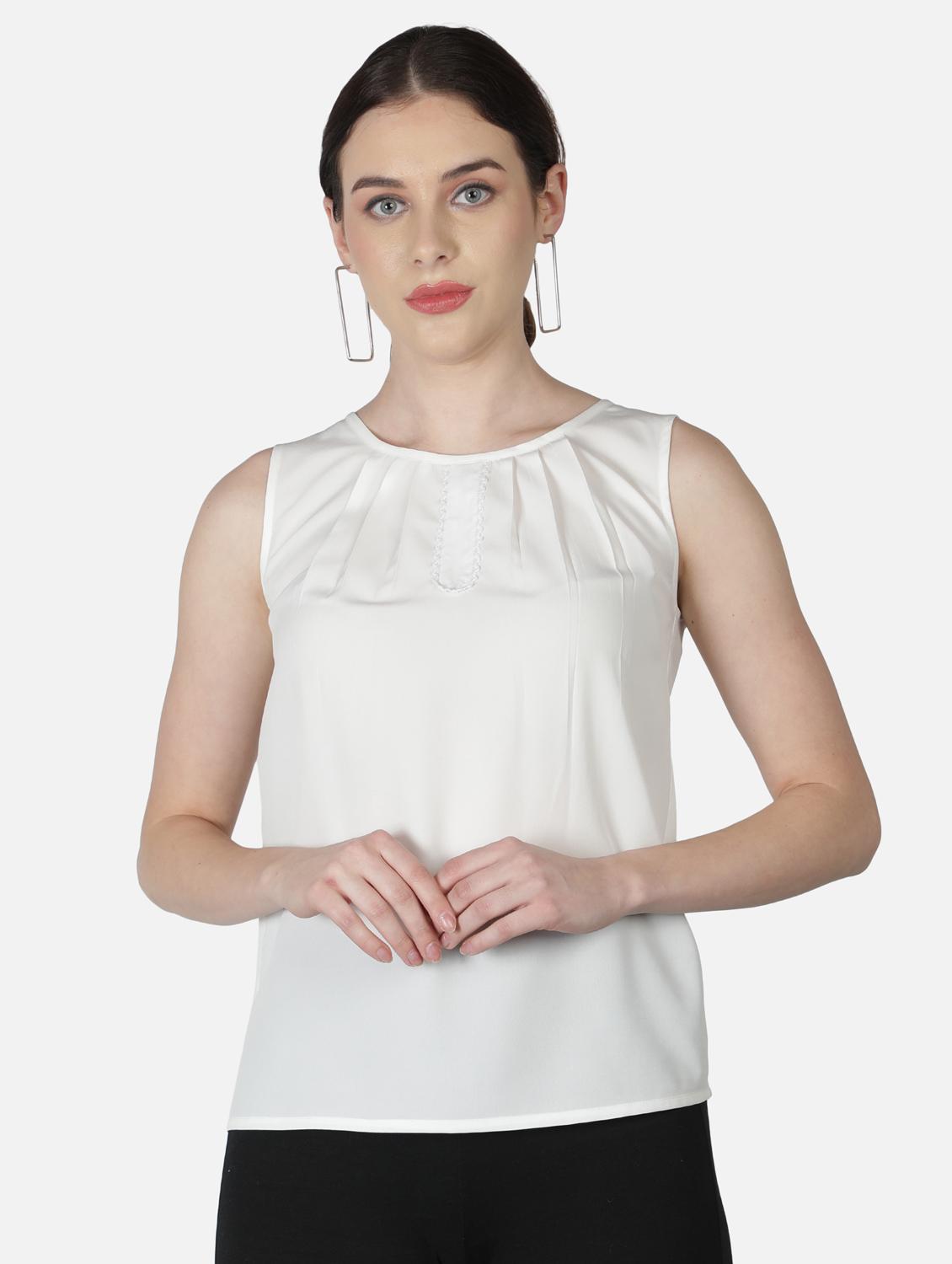 women's straight round neck top