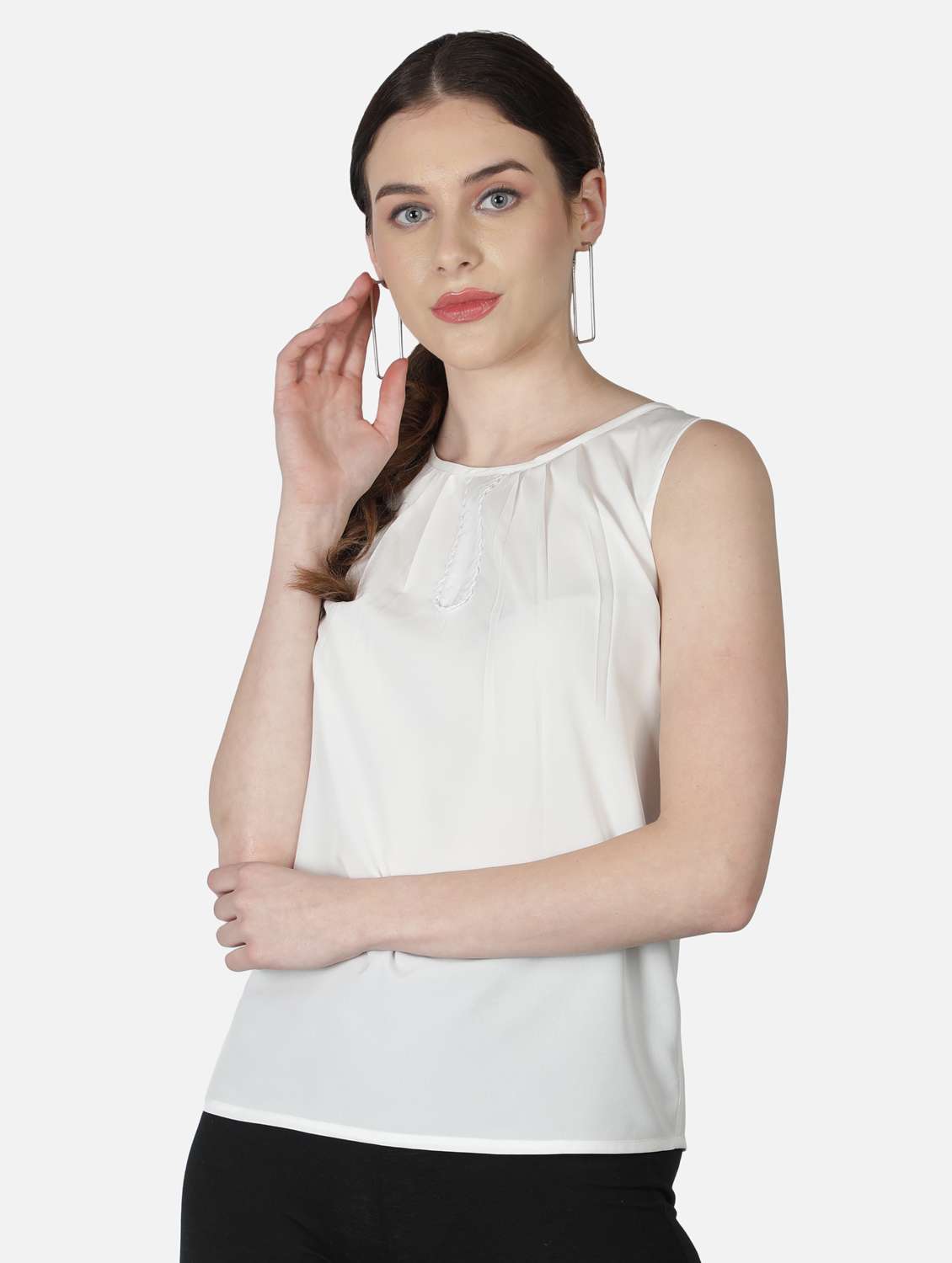 women's straight round neck top - 18407289 -  Standard Image - 1