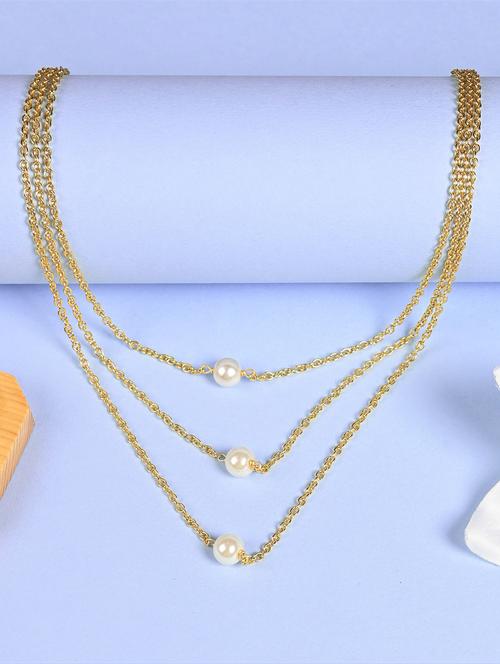 gold brass statement necklace - 18407543 - Standard Image - 0