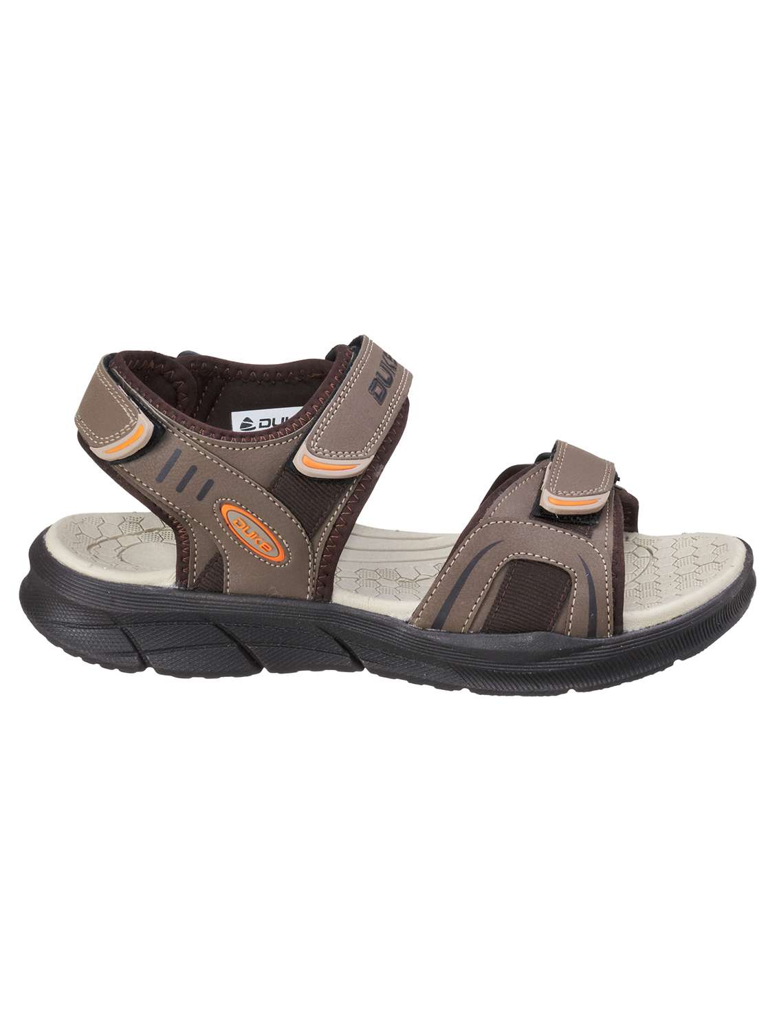 brown synthetic & mesh back strap floaters - 18407565 -  Standard Image - 1