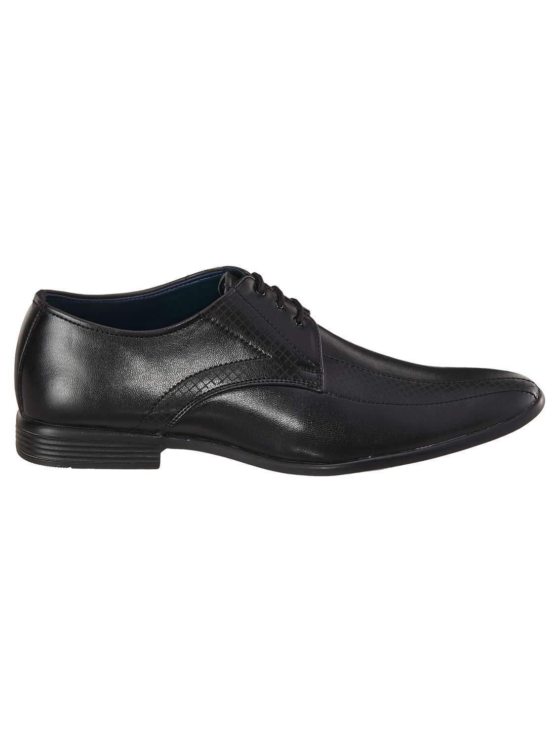 black synthetic & mesh laceup derbies - 18407575 -  Standard Image - 1