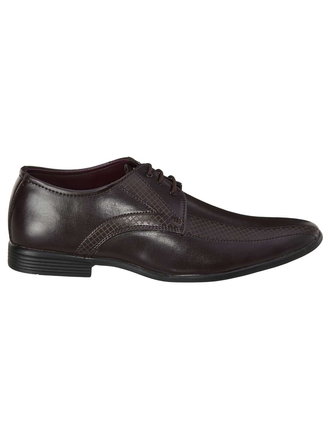 brown synthetic & mesh laceup derbies - 18407576 -  Standard Image - 1