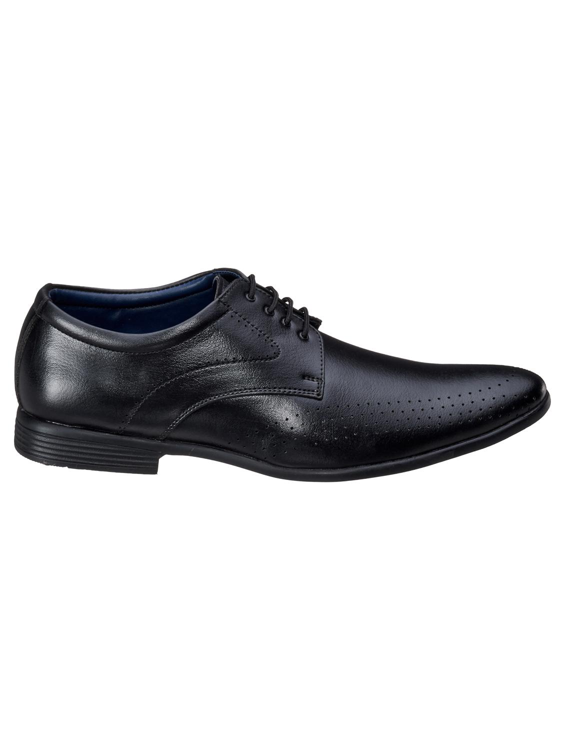 black synthetic & mesh laceup derbies - 18407577 - Standard Image - 1
