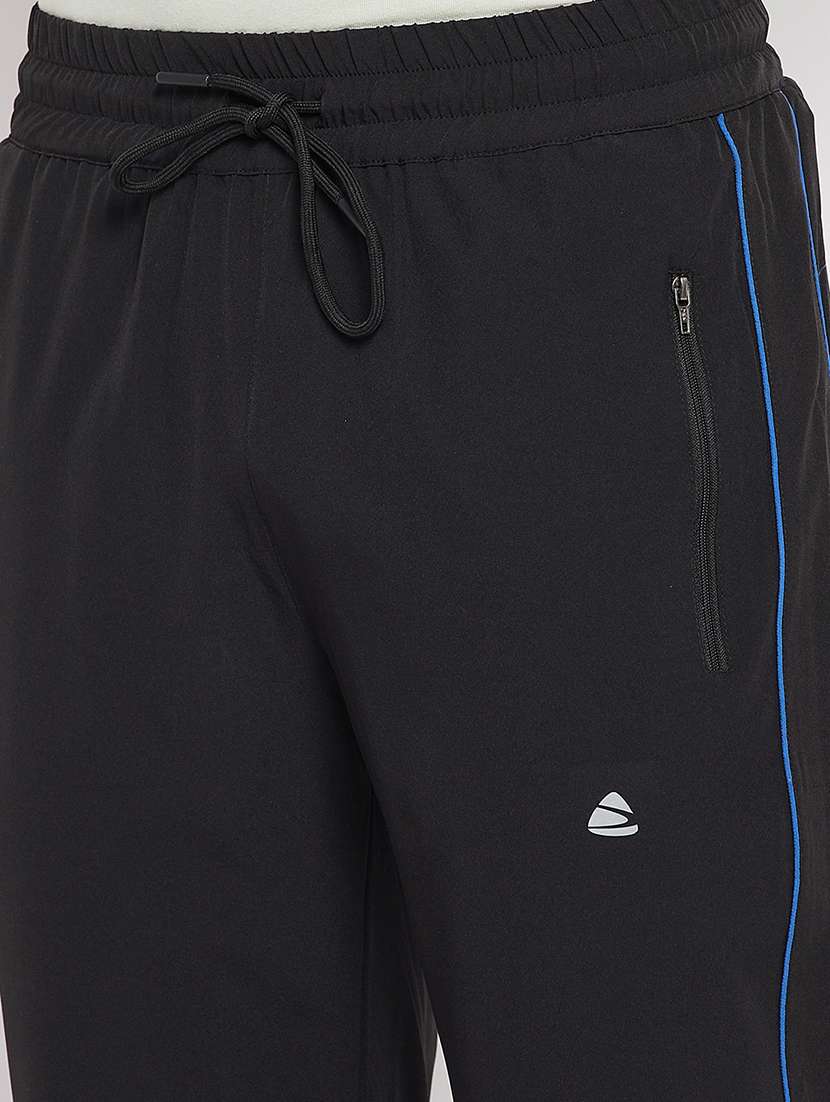 black solid full length track pant - 18409318 - Standard Image - 4