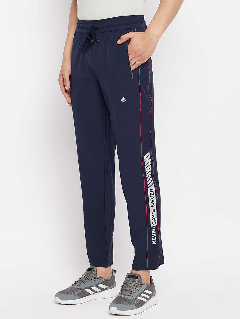 navy blue solid full length track pant - 18409319 -  Standard Image - 1