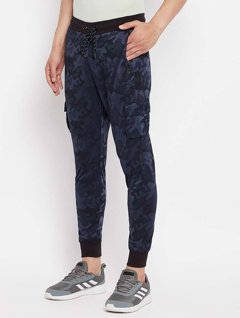dark blue printed joggers track pant - 18409321 -  Standard Image - 1