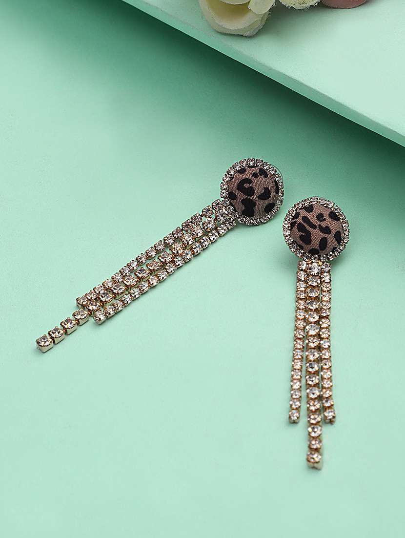 brown metal drop earring