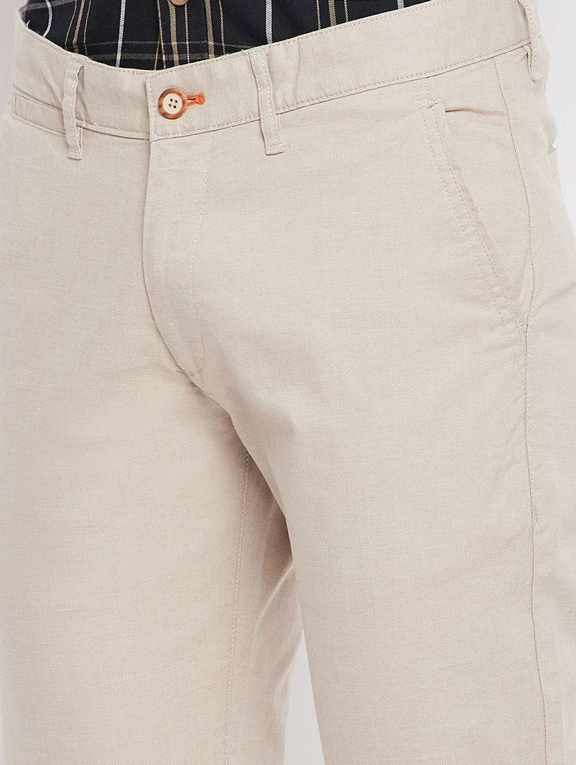 white solid flat front casual trouser - 18409460 -  Standard Image - 4