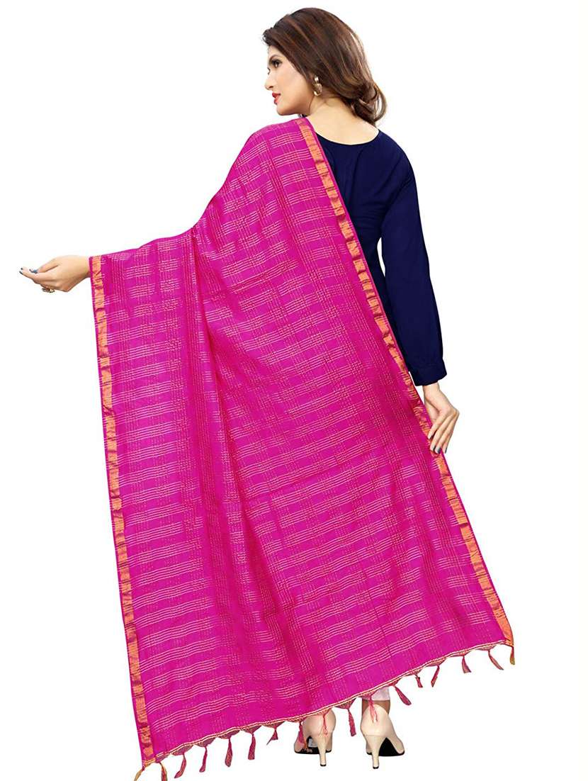 Pink Cotton Blend Dupatta