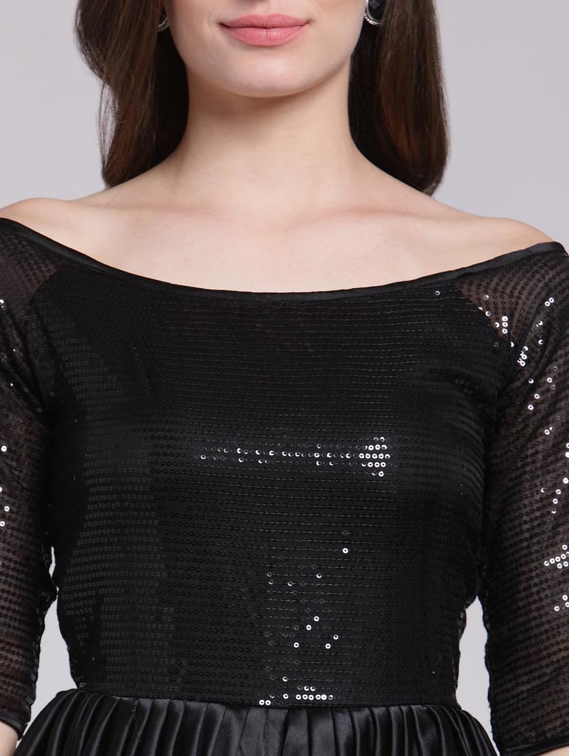 off shoulder sequin work dress - 18410110 - Standard Image - 4
