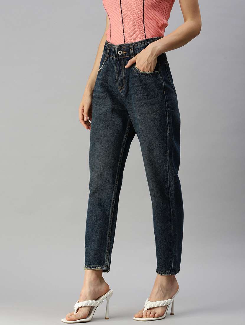 women's plain mom fit jeans - 18410289 -  Standard Image - 1