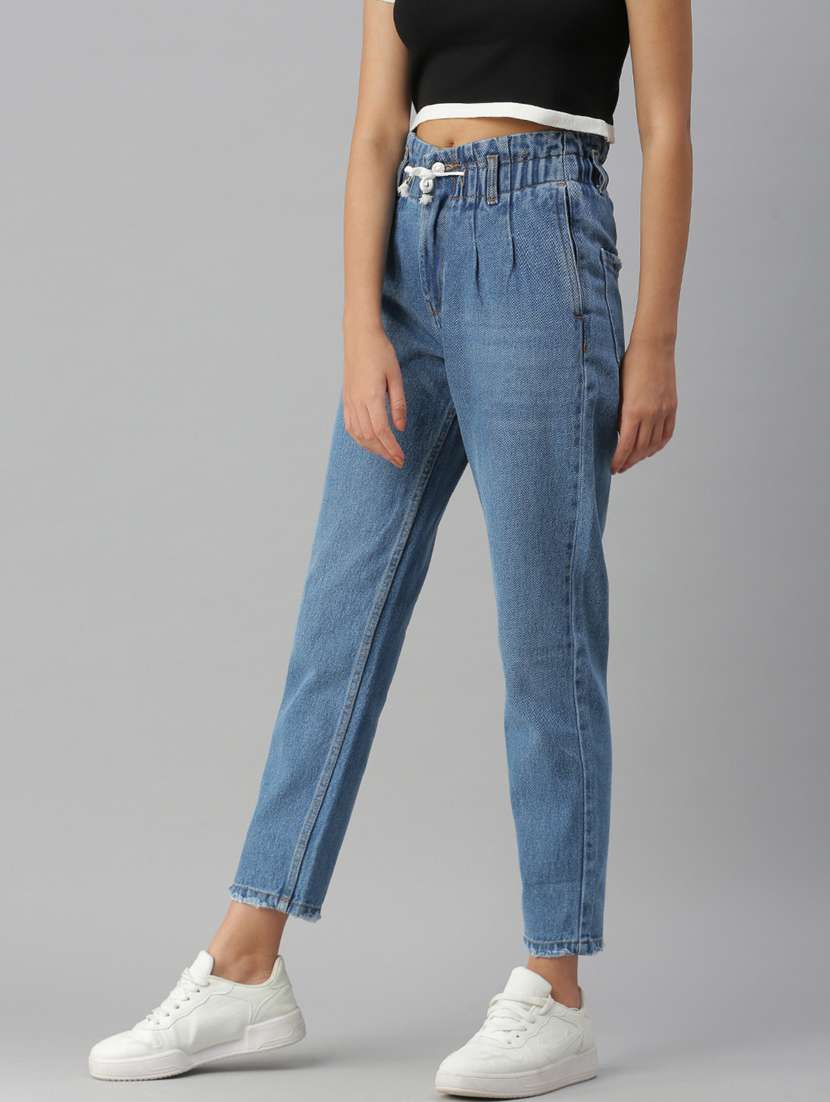 women's plain slouchy jeans - 18410292 - Standard Image - 1