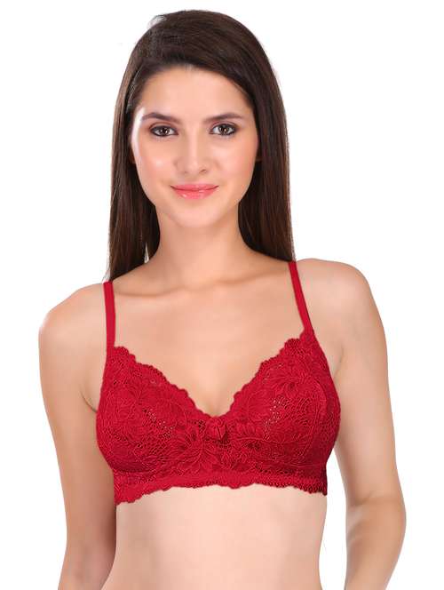 maroon floral t-shirt bra - 18410712 - Standard Image - 0
