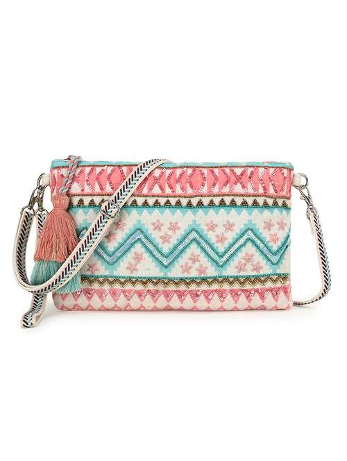 neutral embellished regular sling bag - 18410735 -  Standard Image - 0